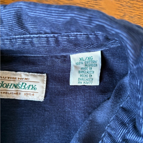 Vintage St. John's Bay Men's XL Cotton Corduroy Long Sleeve Button Down Shirt - Picture 3 of 13